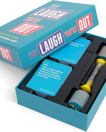 DSS Games You Laugh You're Out A Party Game with Hilarious Charades Family Card Games for Adults & Kids, 125 Prompt Cards Fun Card Games for Family Game Nights, Gatherings, & Parties Ages 14 + - Green Light Youth LLC