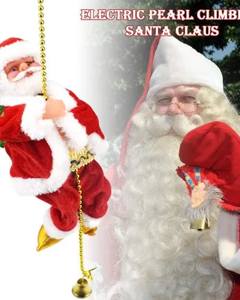 🔥2024 BEST GIFT TO FAMILY🔥Electric Chimney Climbing Santa Claus Musical Toys